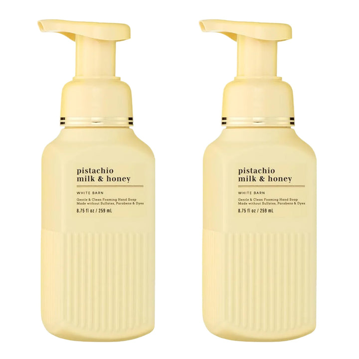 Bath & Body Works front packaging showing pistachio milk and honey scent benefits