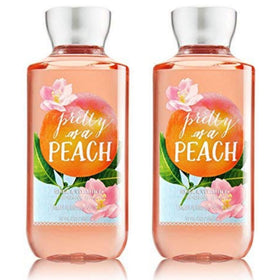 Bath & Body Works front packaging showing two peach-scented shower gel bottles, great for gifting
