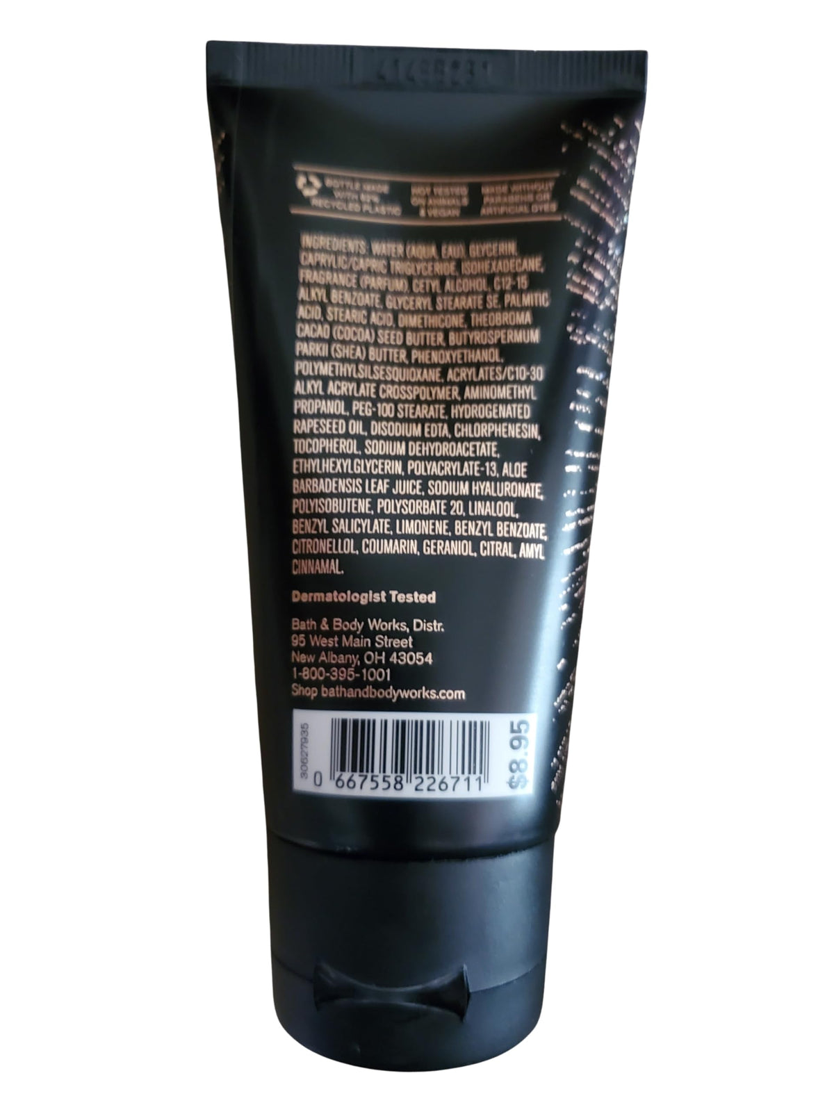 Bath & Body Works trio in hand demonstrating 2.5 oz travel size and easy portability