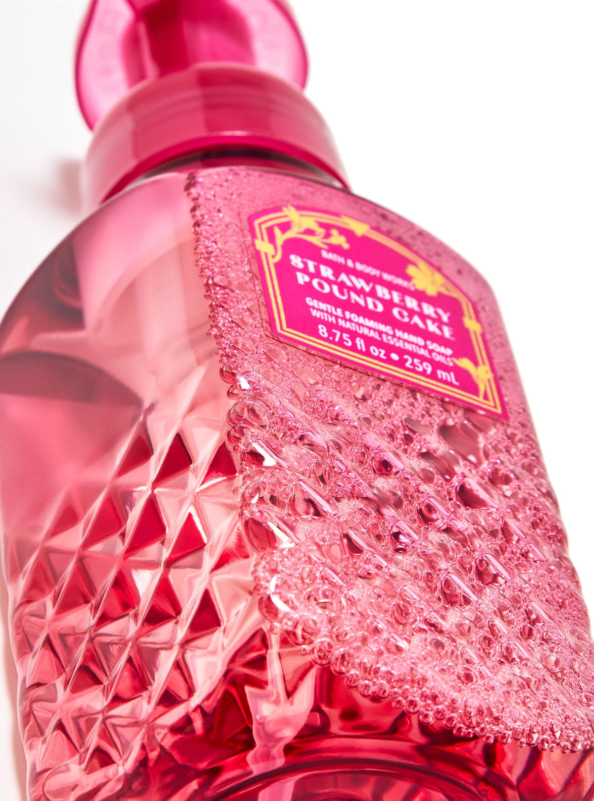 Bath & Body Works bottle in kitchen setting offering a sweet scented hand-wash experience