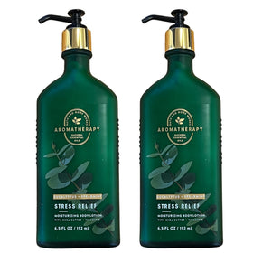 Bath & Body Works front packaging showing two 6.5oz lotion tubes and calming branding