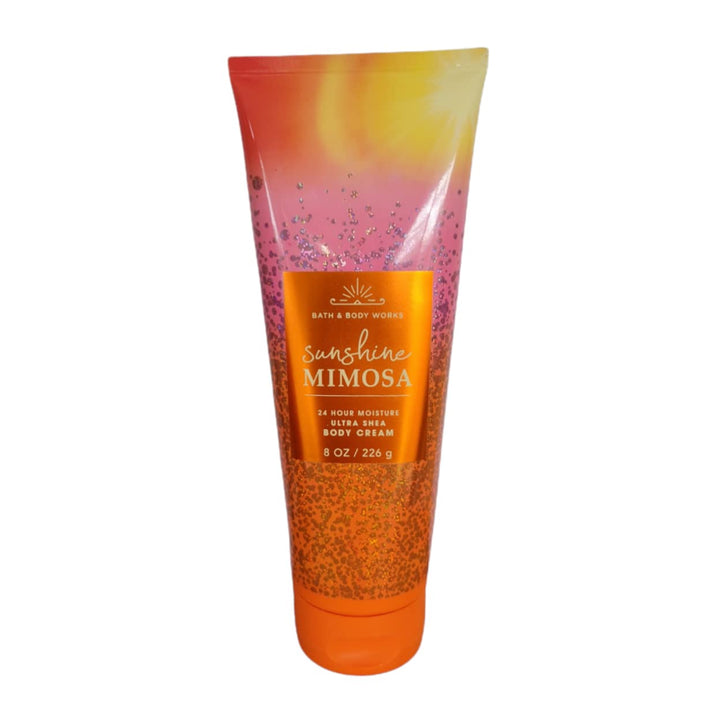 Bath & Body Works Sunshine Mimosa jar front view showing hydrating cream and cheerful scent