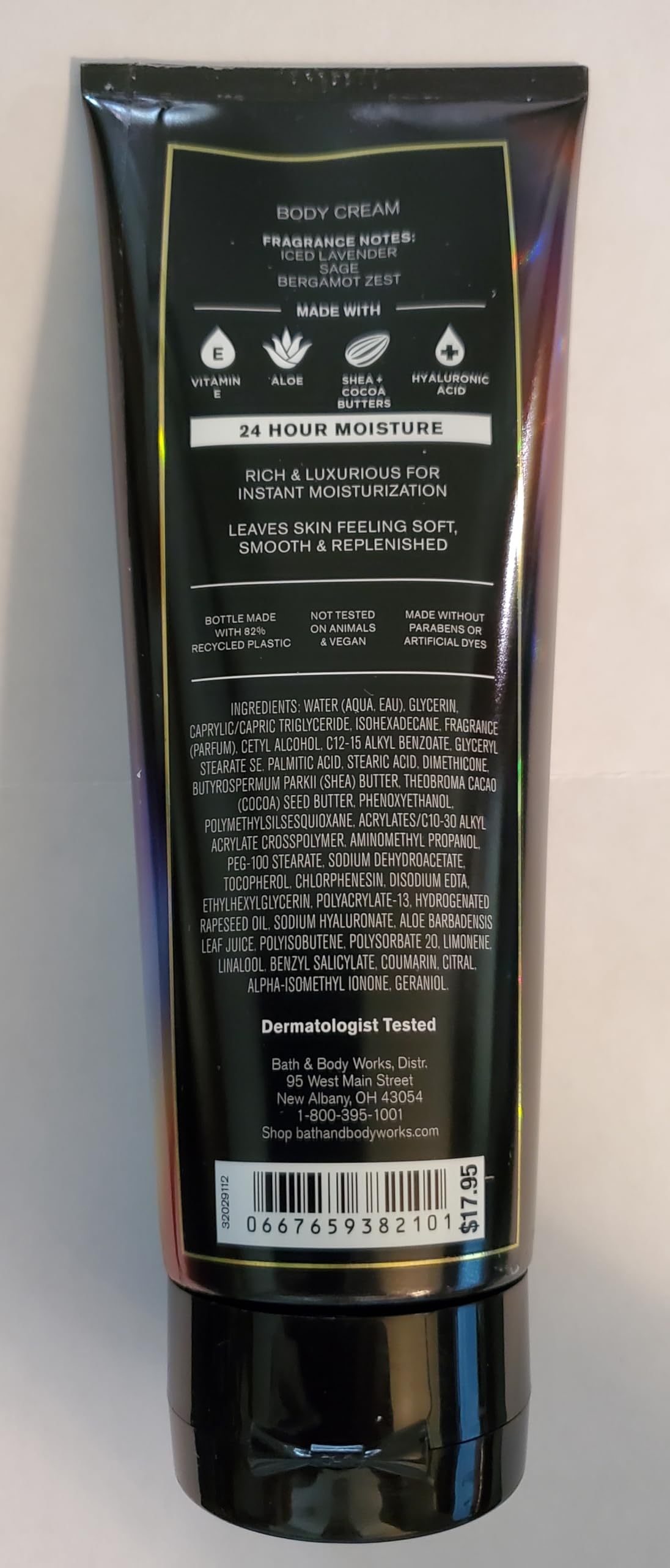 Bath & Body Works jar on bathroom shelf with towel, suggests daily routine benefit
