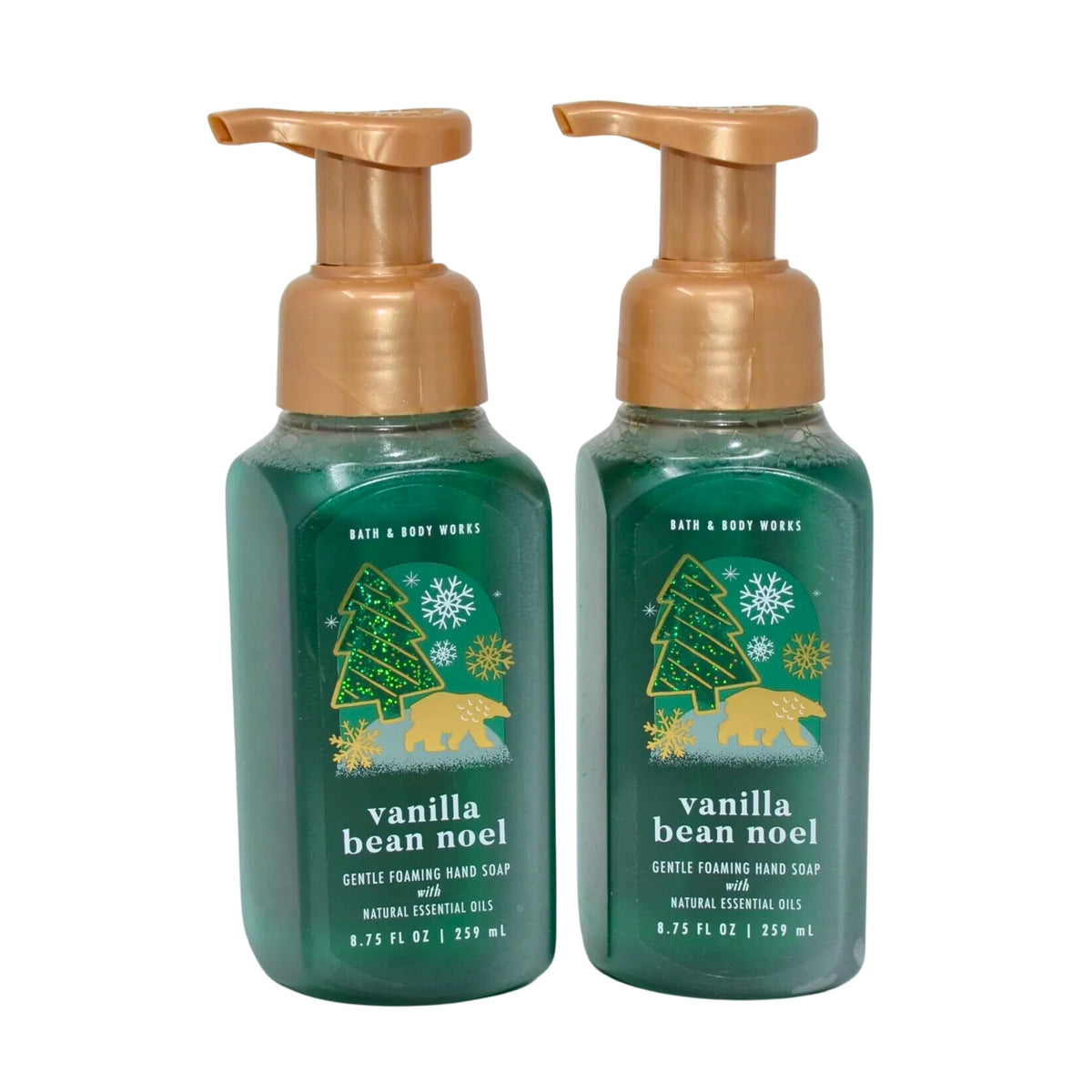 Bath & Body Works bottle front view shows vanilla scent and inviting packaging