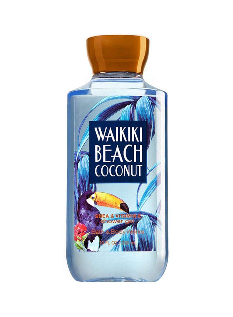 Bath & Body Works label detail with palm leaves and parrot for visual identity