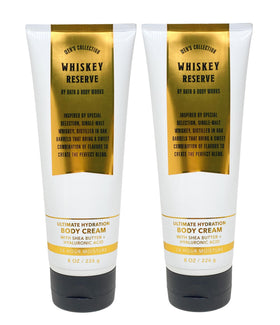 Bath & Body Works front packaging of Whiskey Reserve two-pack showing jar and label for easy identification and gifting