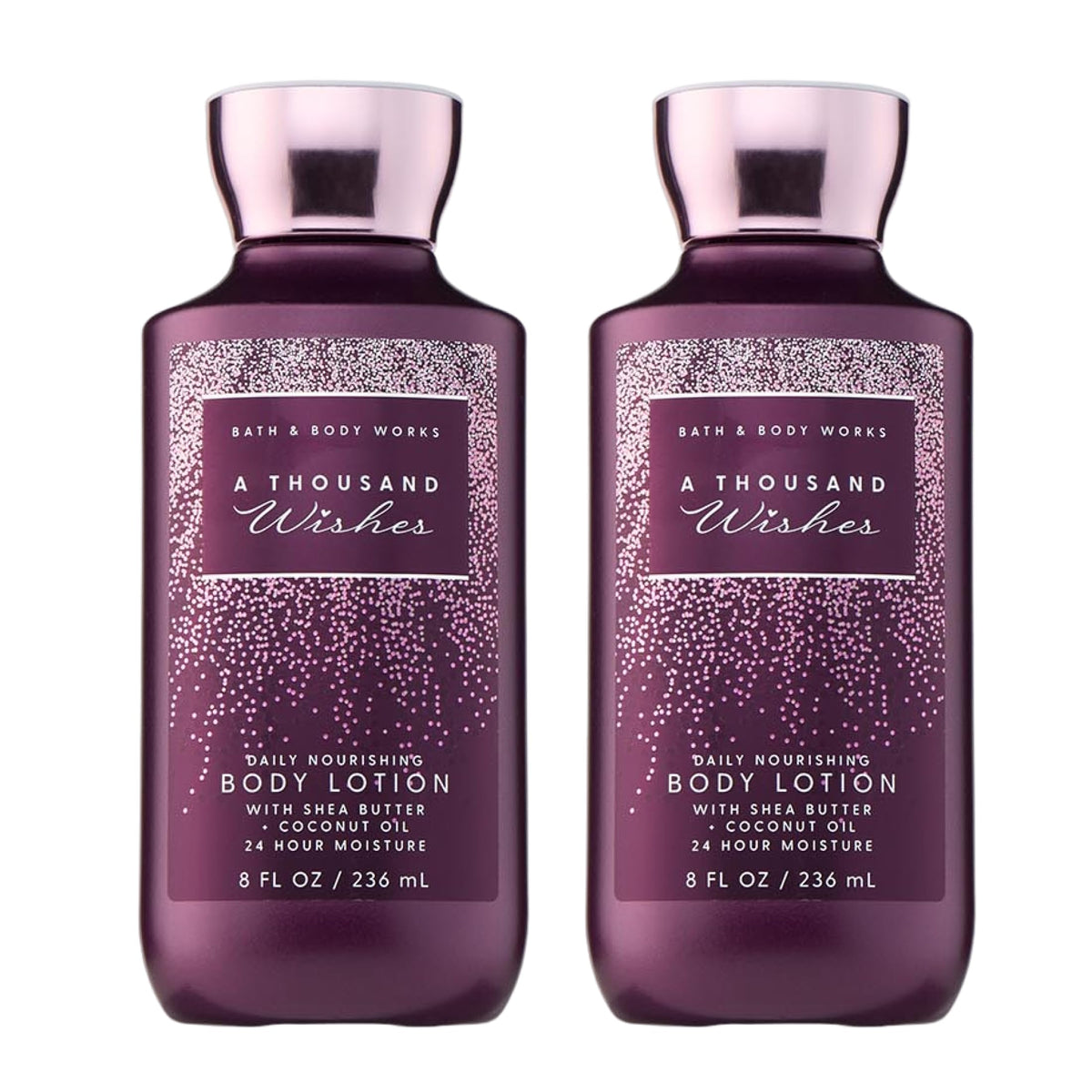 Bath & Body Works front packaging showing two 8 fl oz bottles and joyful scent