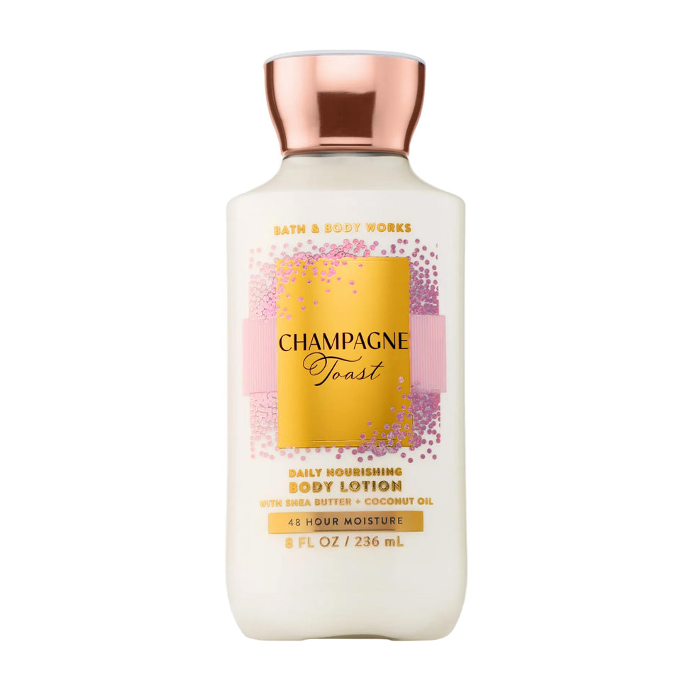 Bath & Body Works front packaging showing bottle and scent benefits