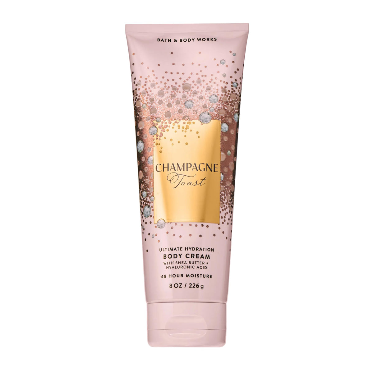 Bath & Body Works front packaging showing bottle and label benefits