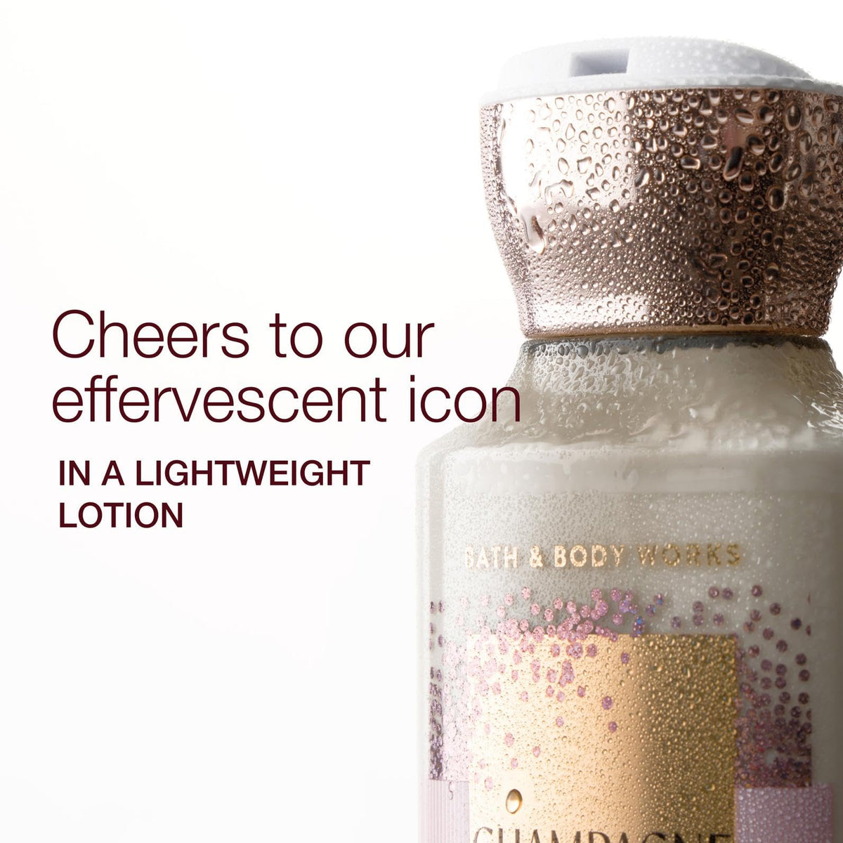 Bath & Body Works label and pump detail highlighting easy dispensing