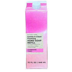 Bath & Body Works Champagne Toast refill front packaging showing 32 oz and scent label, convenient refill benefit