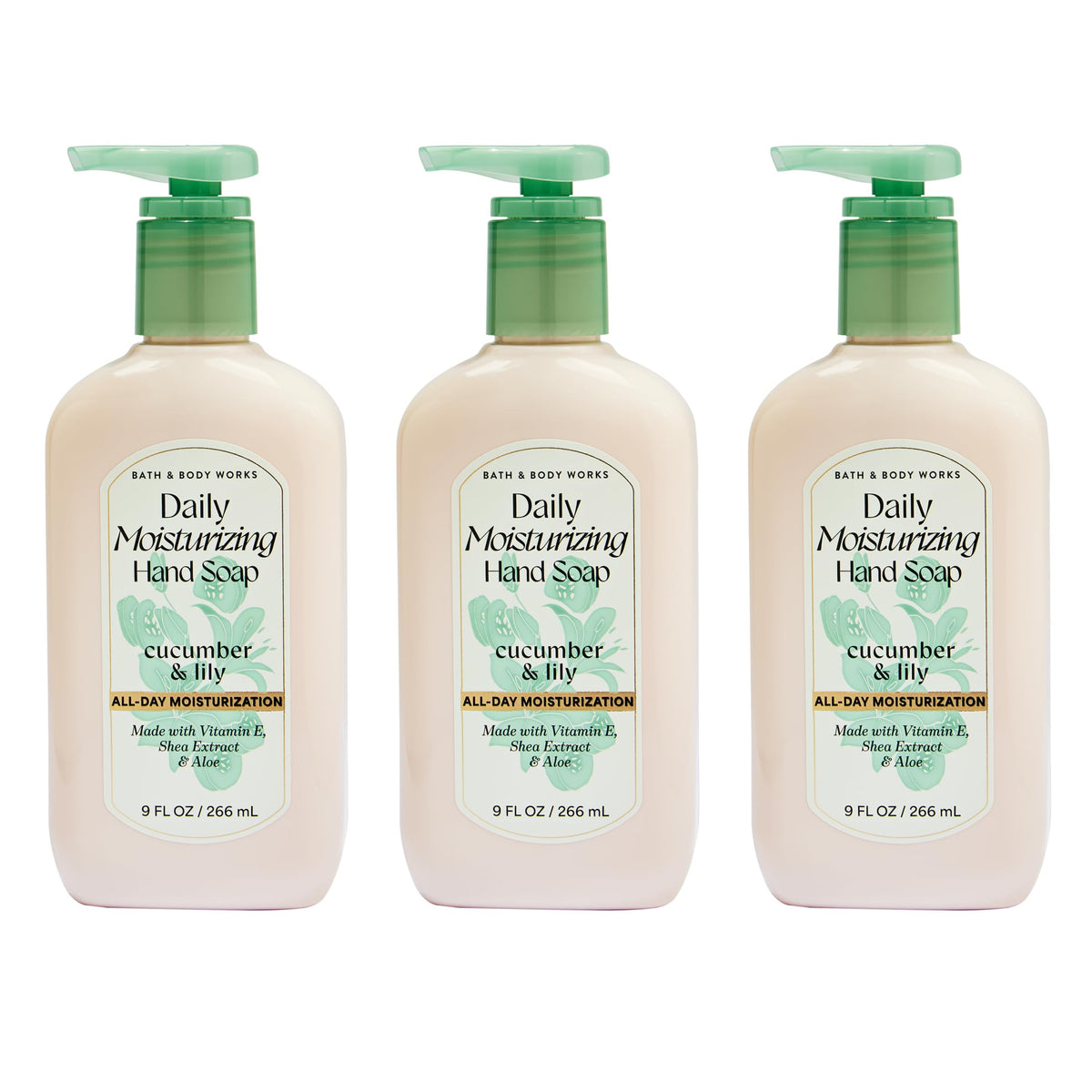 Bath & Body Works front packaging showing three bottles and scent