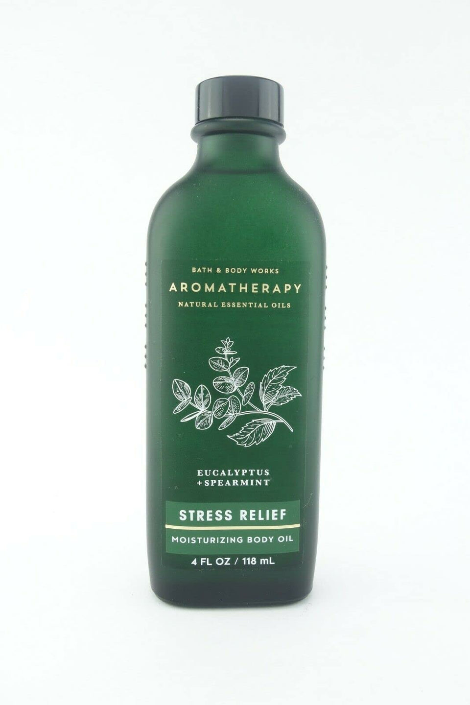 Bath & Body Works bottle front view showing eucalyptus spearmint scent and moisturizing benefit