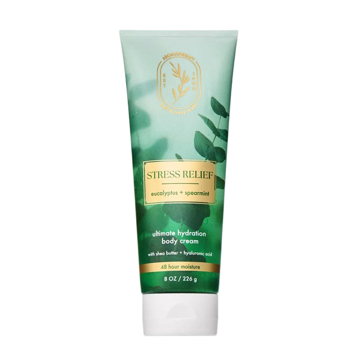 Bath & Body Works front packaging showing eucalyptus spearmint and benefit of calming scent