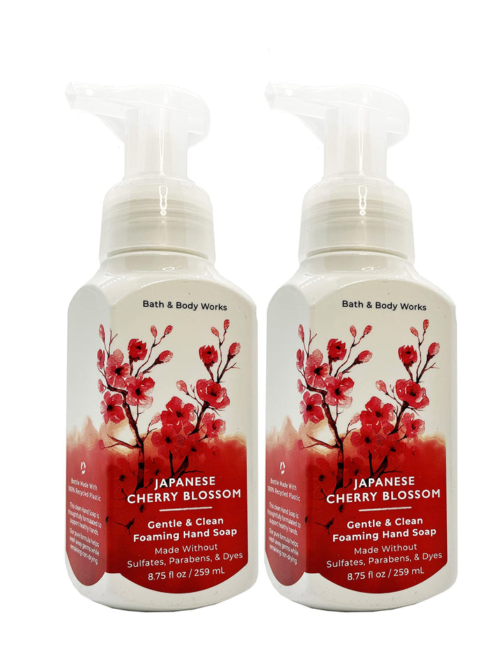 Bath & Body Works Japanese Cherry Blossom front packaging showing two bottles and pump for lovely fragrance