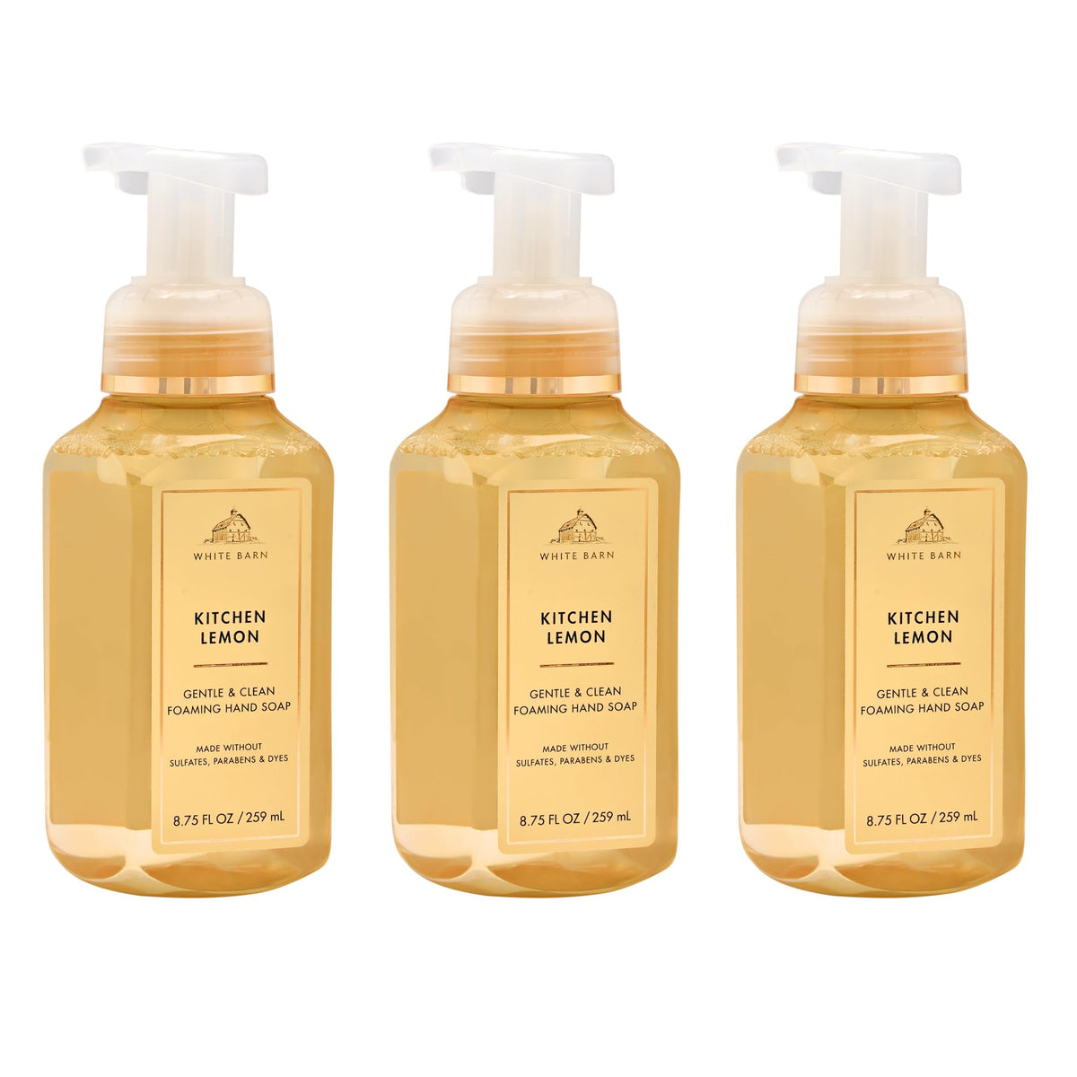 Bath & Body Works 3-pack front packaging showing lemon design and value