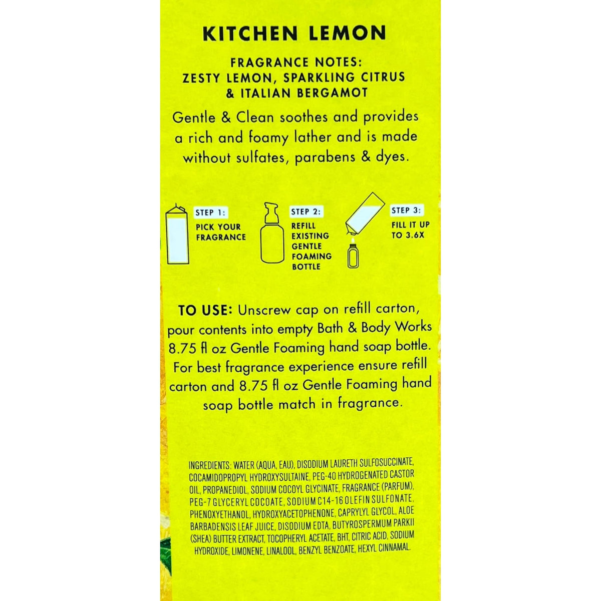 Bath & Body Works foam in hand demonstrating creamy lather and gentle cleaning
