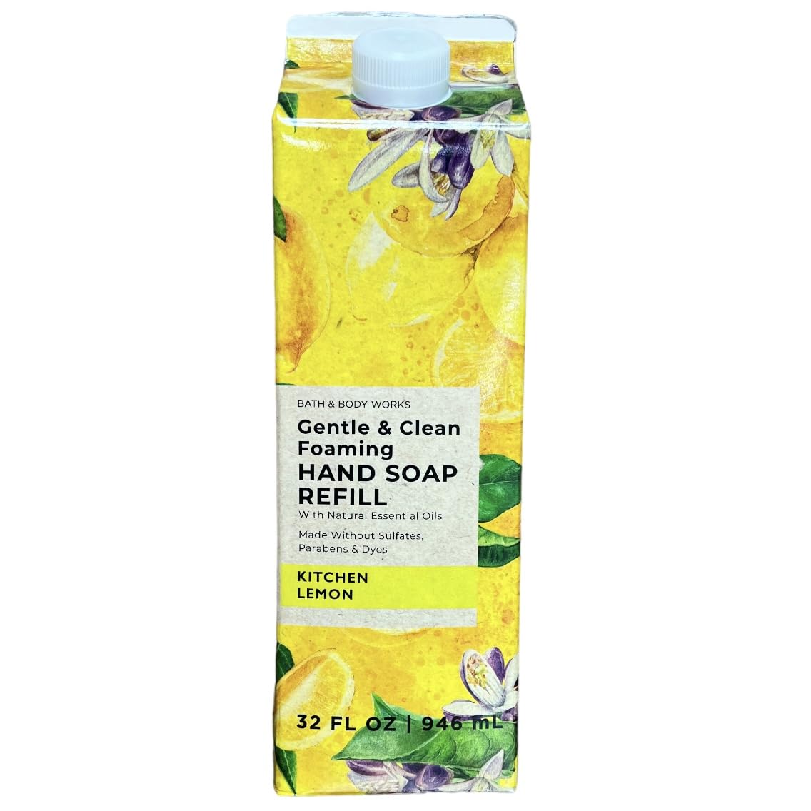 Bath & Body Works front label showing Kitchen Lemon refill and bright citrus scent