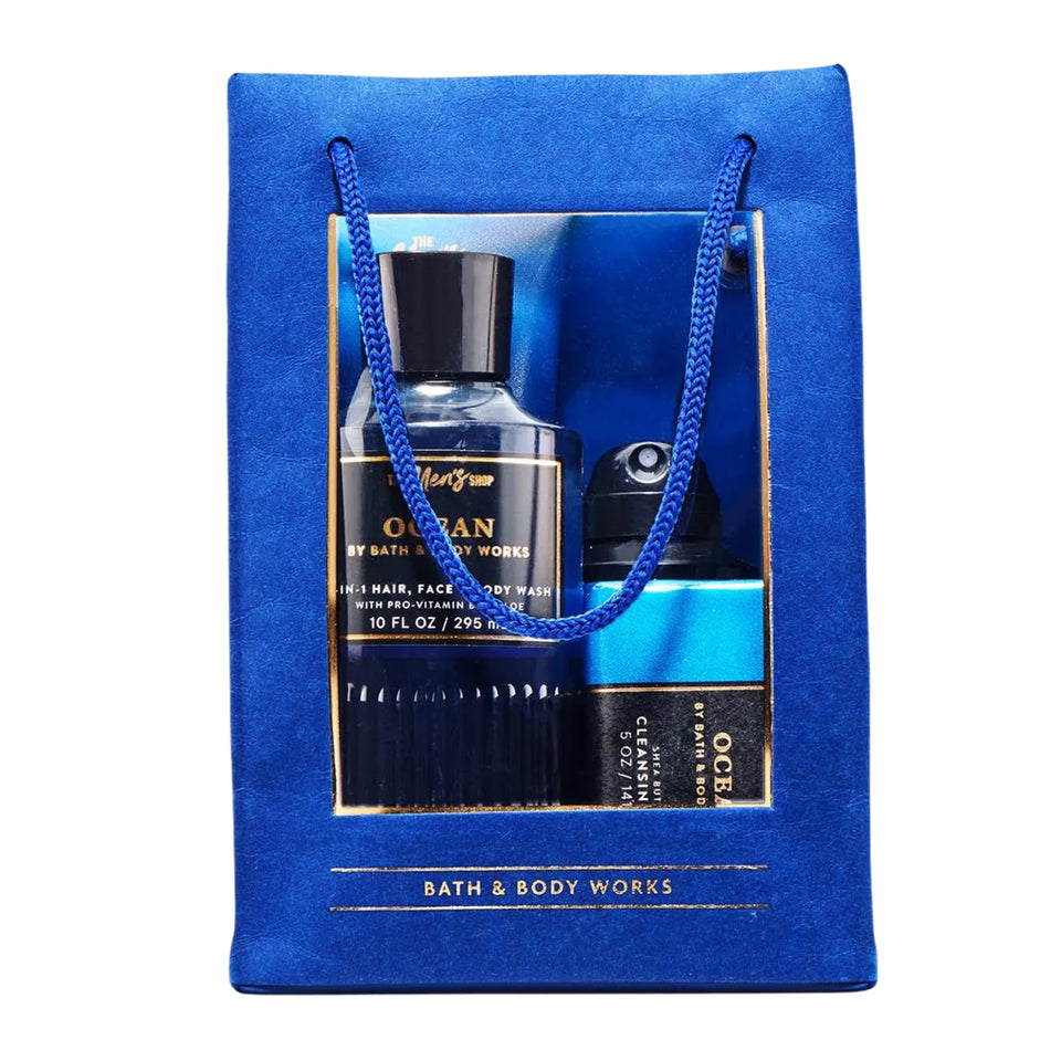 Bath & Body Works Ocean gift set front packaging showing four-piece value