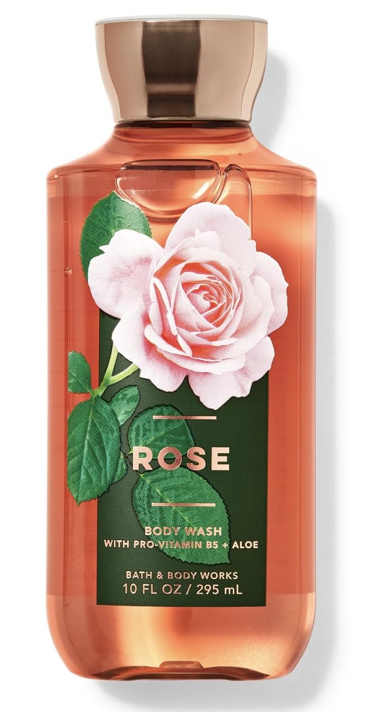 Bath & Body Works Rose front packaging showing bottle and floral scent benefit
