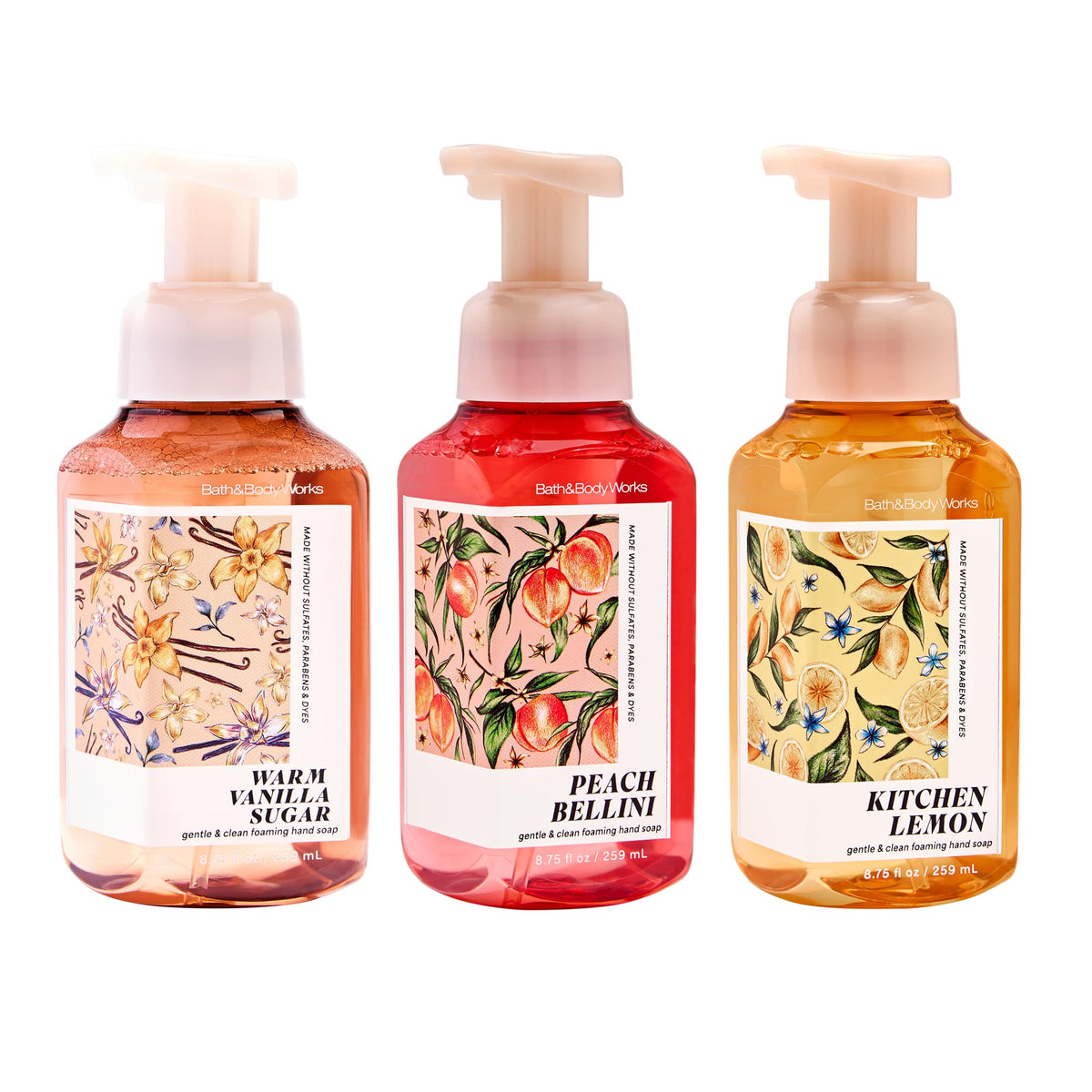 Bath & Body Works three-pack front packaging showing three bottles and scents