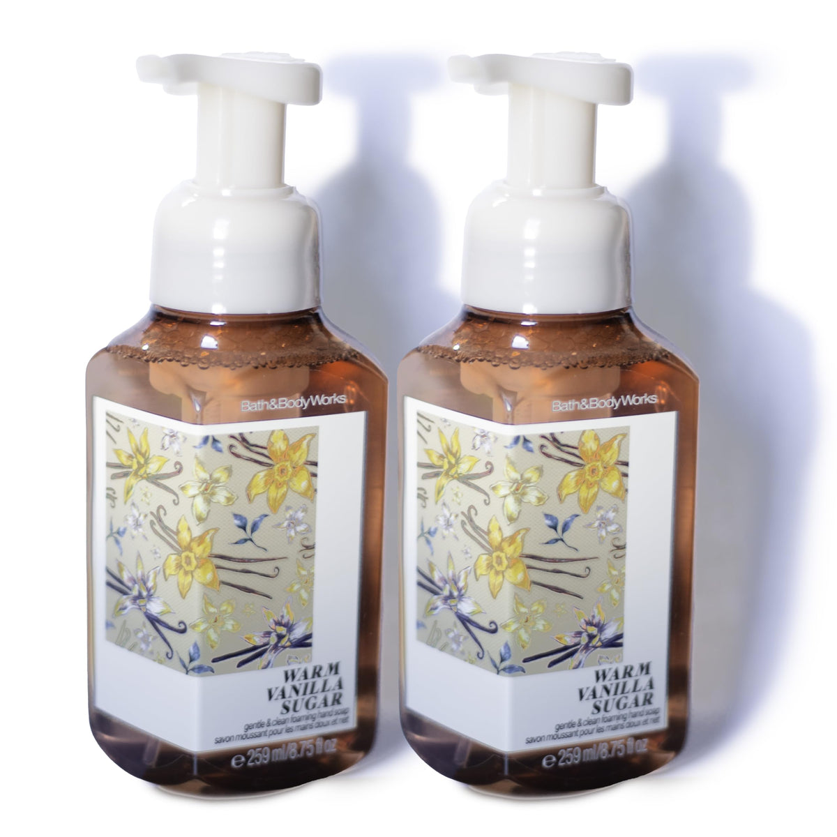 Bath & Body Works front packaging showing warm vanilla sugar scent and moisturizers