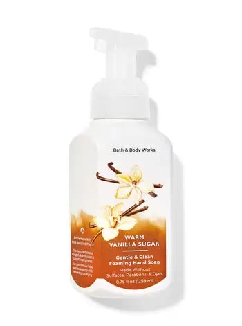 Bath & Body Works Warm Vanilla Sugar label close-up highlighting scent details