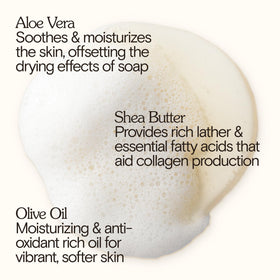 Bathing Culture lather in hand demonstrating soft foam and gentle cleansing benefit