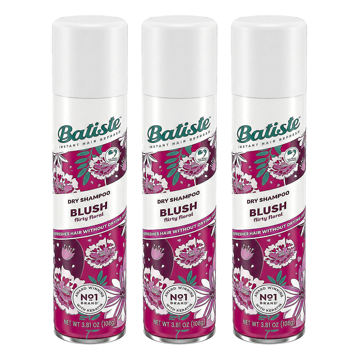 Batiste front packaging showing blush dry shampoo for quick refresh