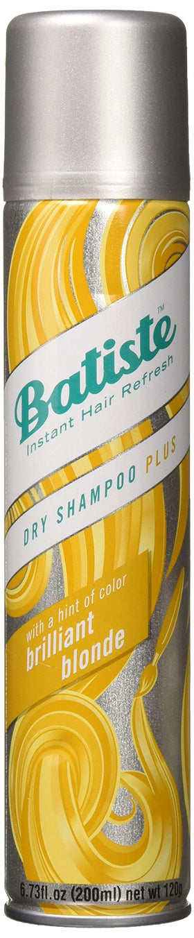 Batiste front packaging showing three Brilliant Blonde cans and benefits