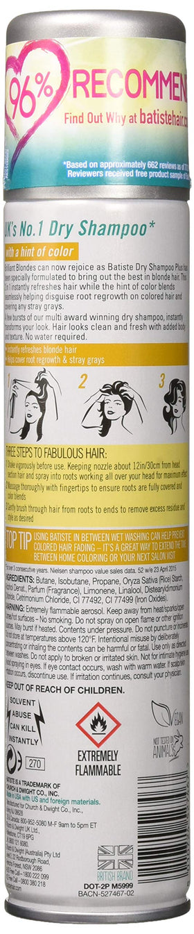 Batiste spray in use at roots demonstrating quick oil absorption and volume