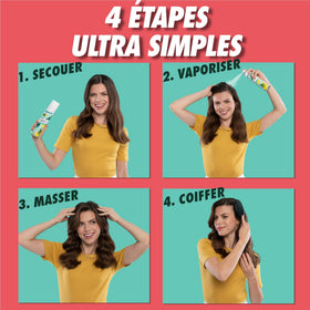 Batiste cherry on bathroom counter in lifestyle scene showing quick styling convenience