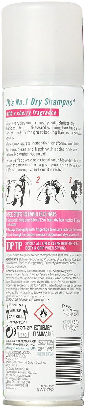Batiste cherry close texture spray mist highlighting oil absorption and instant lift