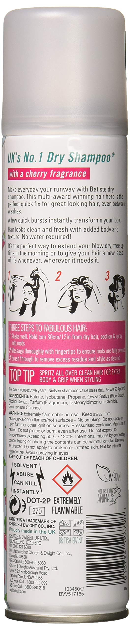 Batiste can in hand for scale with cherry scent and on-the-go refresh benefit