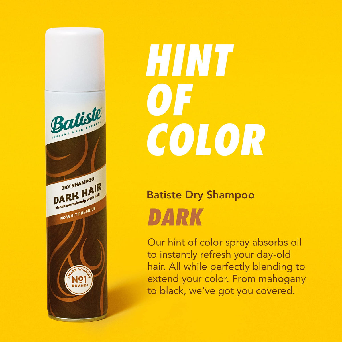 Batiste dark close-up spray nozzle illustrating easy waterless application