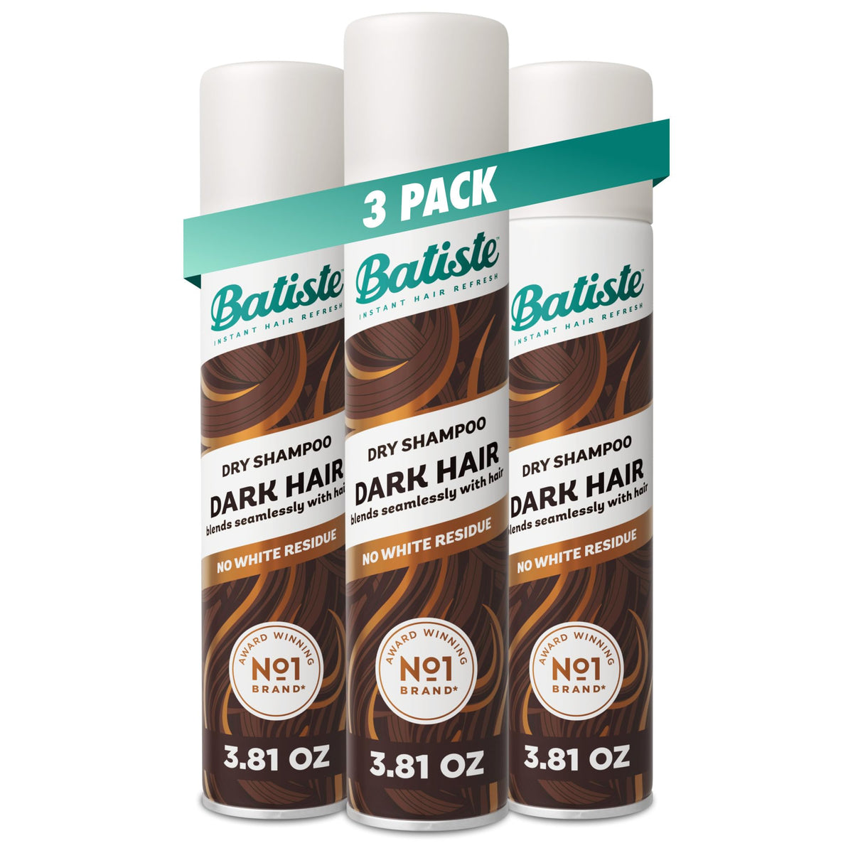 Batiste dark front packaging showing three cans for convenient refresh