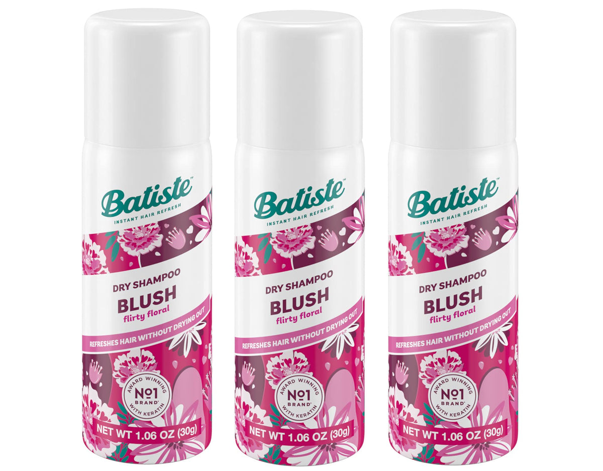 Batiste front packaging showing floral fruity blush design and travel benefit