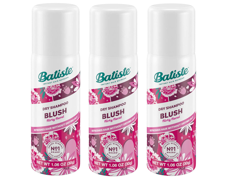 Batiste front packaging showing floral fruity blush design and travel benefit