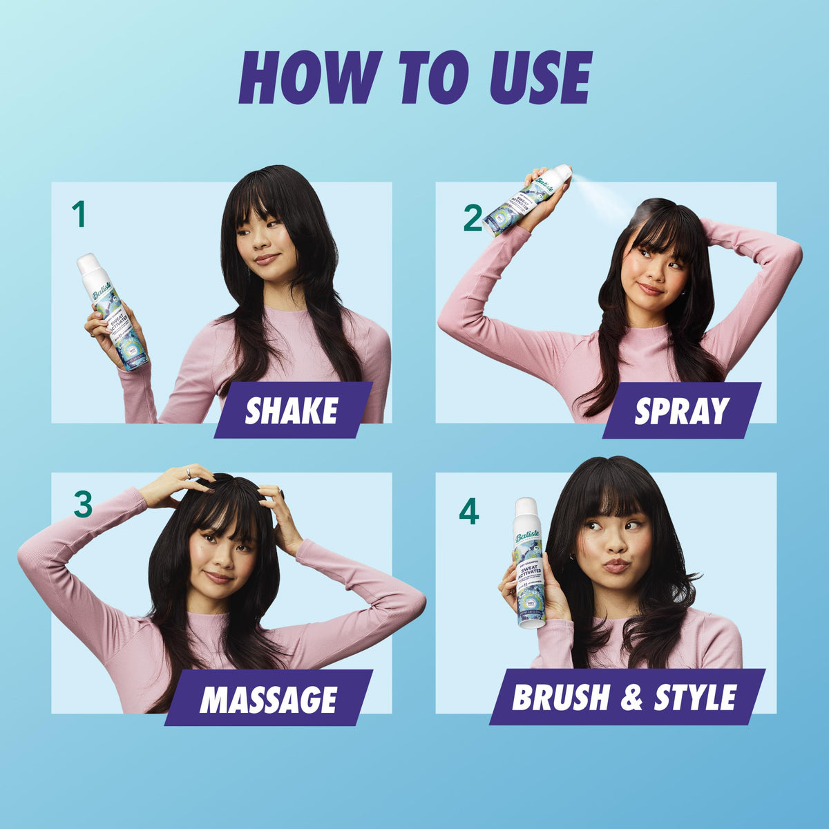 Batiste hair before and after showing visible oil removal and volume boost
