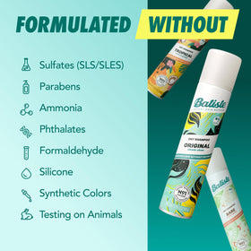 Batiste spray in action at roots showing instant oil absorption and added lift