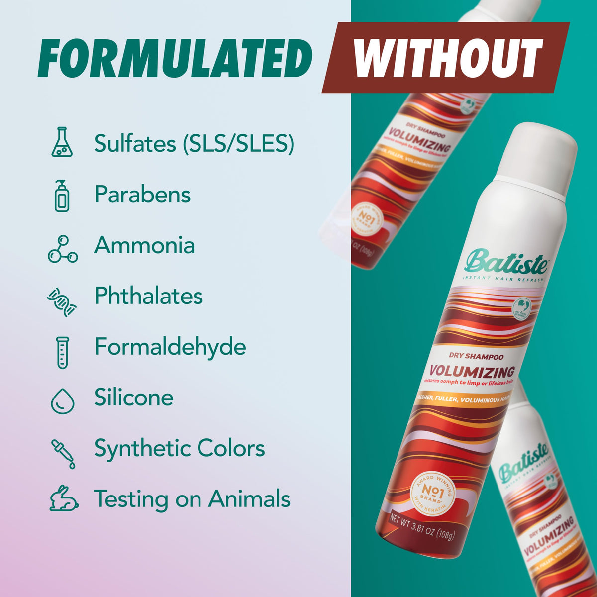Batiste-treated hair showing added texture and visible volume benefits