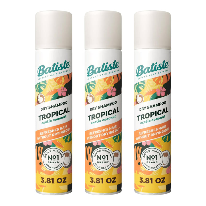 Batiste front packaging showing tropical bottle and benefits
