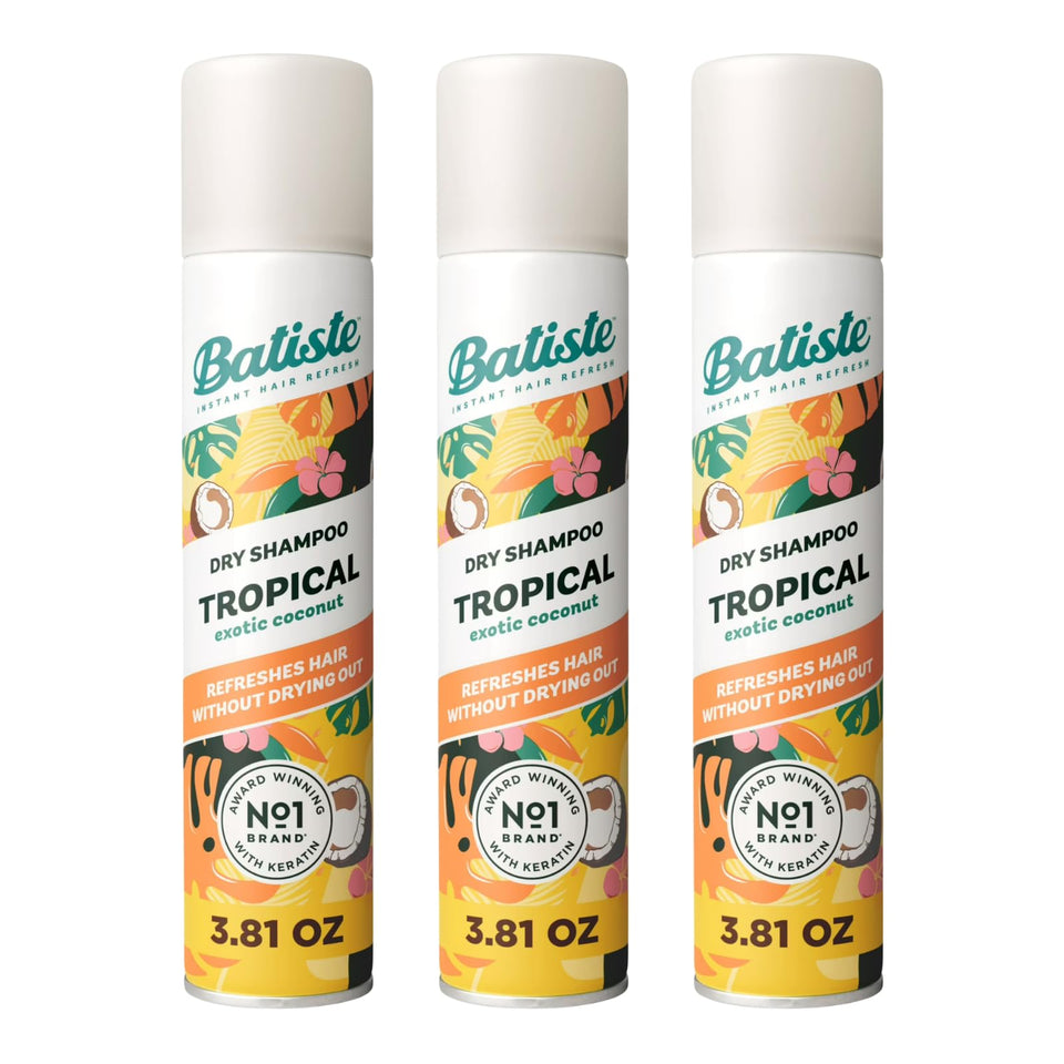 Batiste front packaging showing tropical bottle and benefits