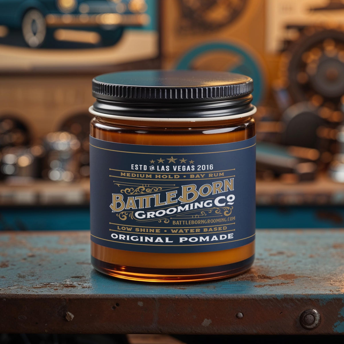 Battle Born 4 oz jar beside a ruler showing size and portability benefit