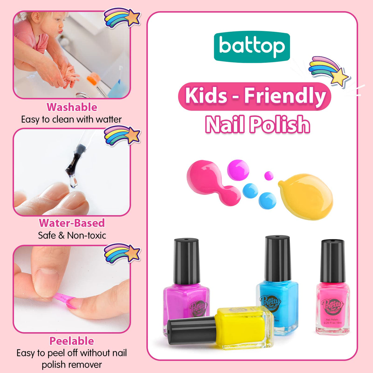 BATTOP mini fan dryer in use speeding nail polish drying
