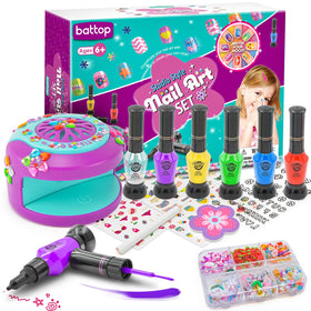Birthday party table with BATTOP kit and kids sharing decorations happily