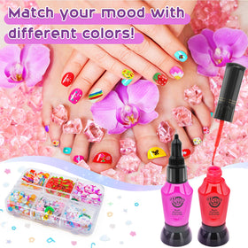 BATTOP sheet of themed nail stickers and adhesive pads for instant designs