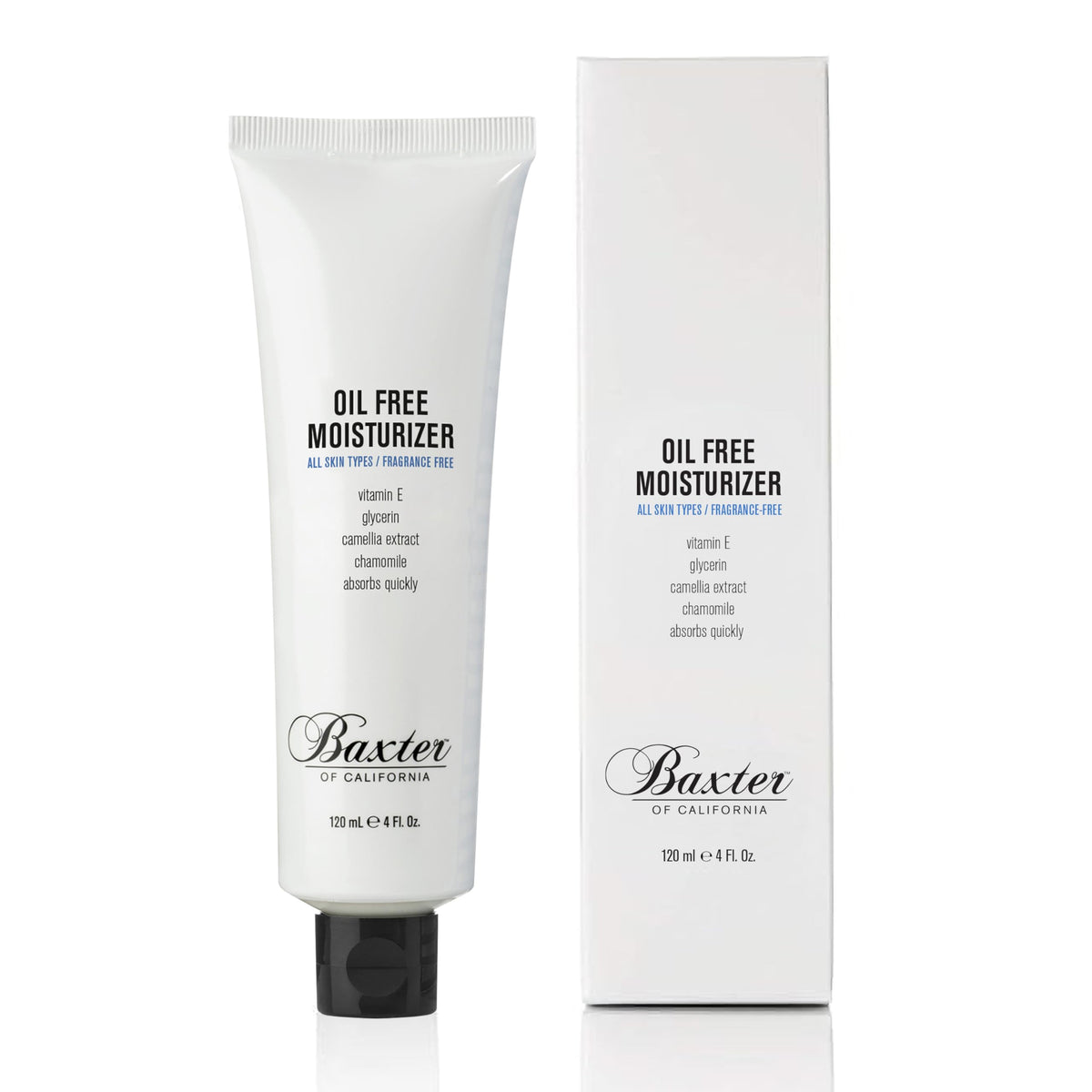 Baxter of California front packaging showing bottle and clear label, benefits hydration