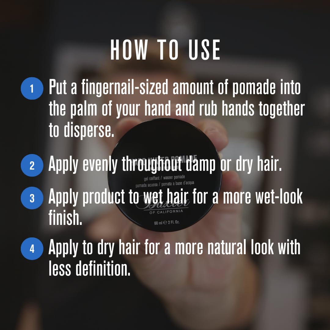 Baxter of California applying pomade with fingers for easy, even distribution
