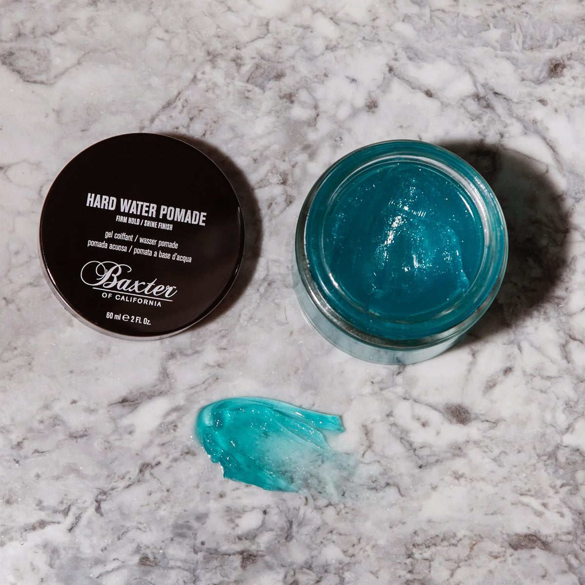 Baxter of California on bathroom counter styled scene suggesting daily use